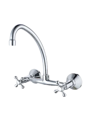 Mezcladora para cocina de pared - Cruz oval - Cromado