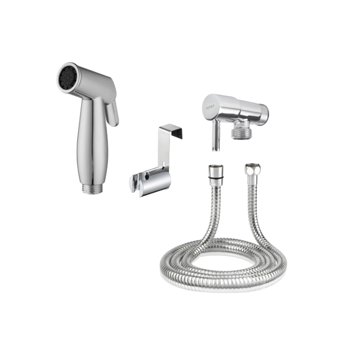 Kit ducha higiénica – pistola + llave angular 1/2×1/2