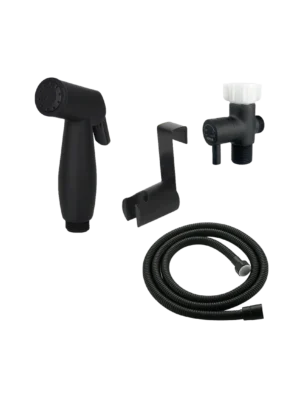 Kit ducha higiénica – pistola + llave divisora 1.2 m - Negro mate