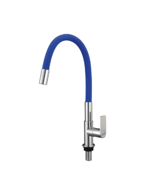 llave cocina mesa cromado azul