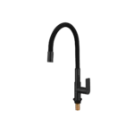 Llave flexible para cocina de mesa – cuello de PVC flexible - Negro - Negro Mate