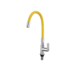 Llave flexible para cocina de mesa – cuello de PVC flexible - Amarillo - Cromado