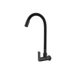 Llave flexible para cocina de pared – cuello de PVC flexible - Negro - Negro Mate