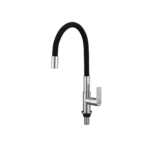 Llave flexible para cocina de mesa – cuello de PVC flexible - Negro - Cromado