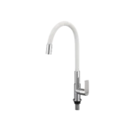 Llave flexible para cocina de mesa – cuello de PVC flexible - Blanco- Cromado