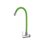 Llave flexible para cocina de pared – cuello de PVC flexible - Verde - Cromado