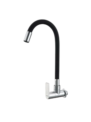llave cocina pared cromado negro