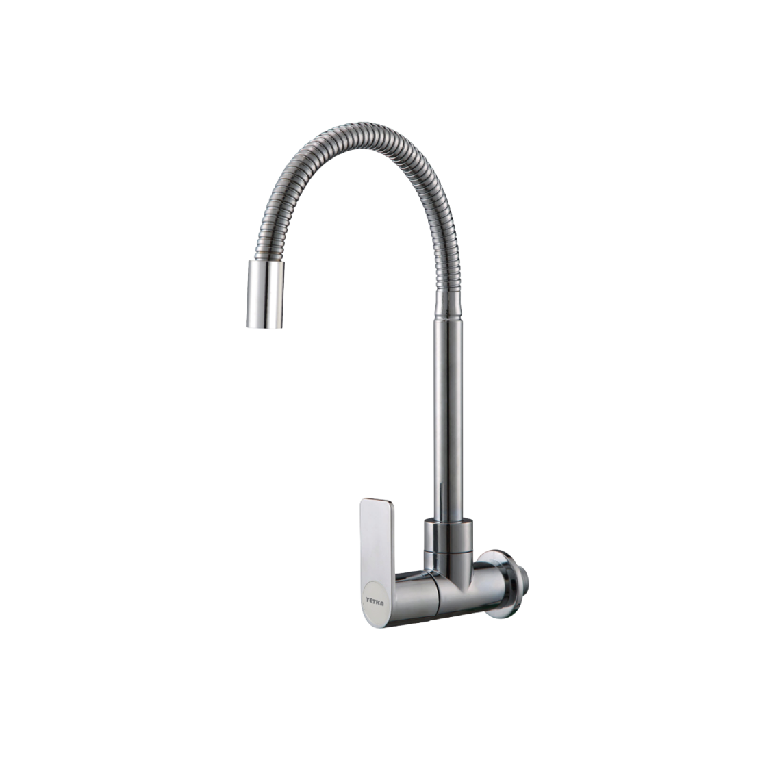 llave cocina pared cromado