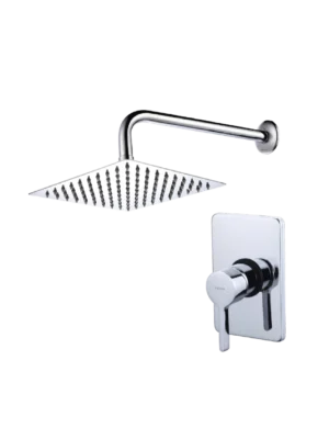 Set de ducha Round Lever con ducha fija 20 cm - Cromado