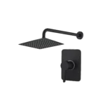 Set de ducha Round Lever con ducha fija 20 cm - Negro Mate