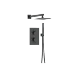 Mezcladora termostática de ducha Round Lever - Negro Mate