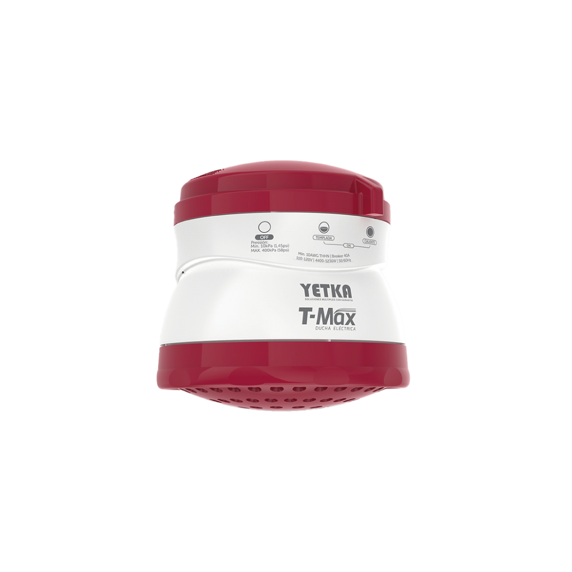 Ducha eléctrica T-Max – multitemperatura - Blanco/rojo