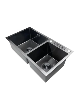 Fregadero – doble pozo 82×45 - Negro Mate