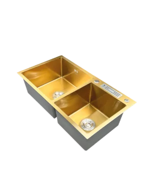 Fregadero – doble pozo 82×45 - Dorado