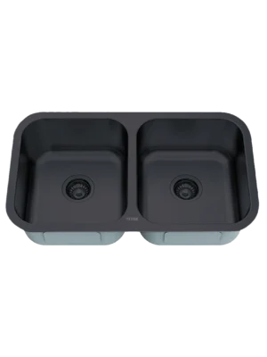Fregadero doble 82×46 negro