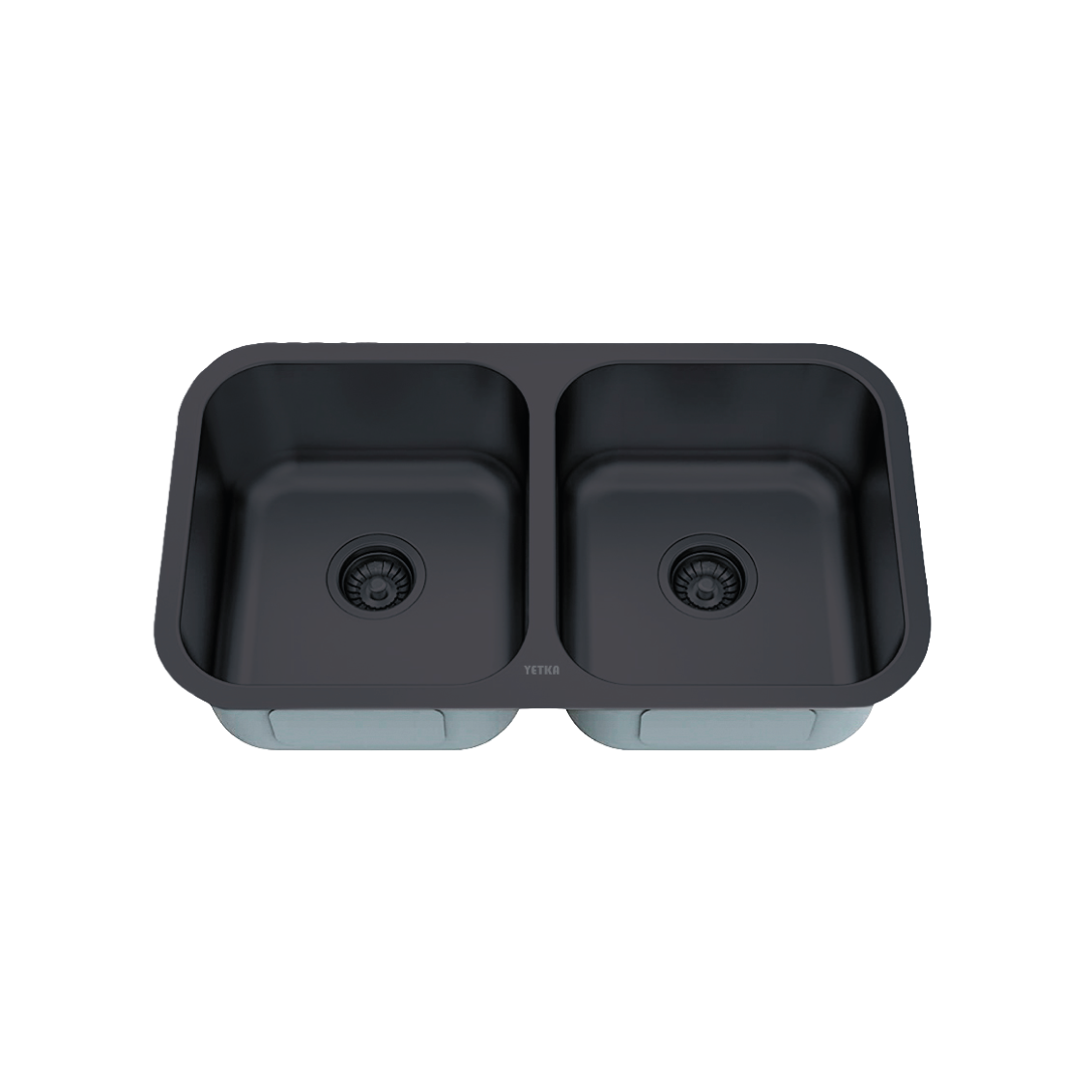 Fregadero – reversible doble pozo 82×46 cm - Negro Mate