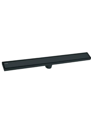 Rejilla lineal inoxidable lisa/empotrada 2 en 1 negra - 50cm