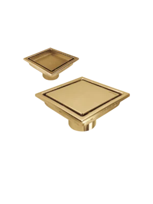 Rejilla cuadrada inoxidable 2 en 1 11×11 cm - Dorado Mate