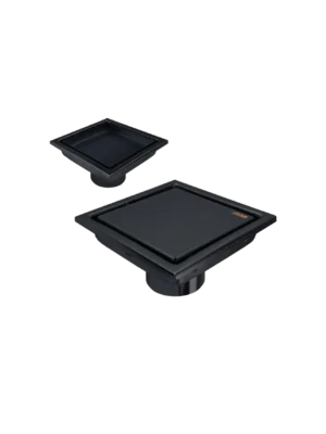 Rejilla cuadrada inoxidable 2 en 1 11×11 cm - Negro Mate