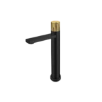 Mezcladora monomando lavamanos Nero alta - Negro/Dorado