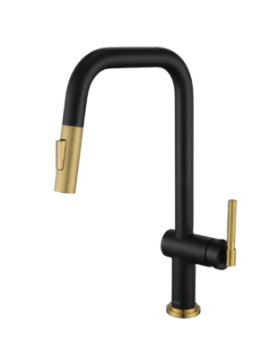 Mezcladora monomando de cocina Levante - Negro/Dorado