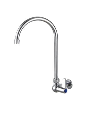 Llave de cocina industrial de pared en C alta - Cromado