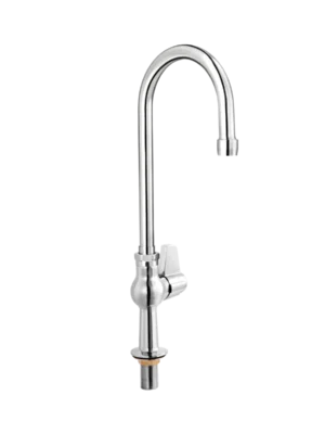 Llave de cocina industrial de mesa pico en C alto - Cromado