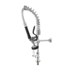 Llave de cocina industrial de mesa pico flex con rociador grande - Cromado