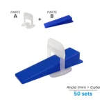 Set Niveladores de Cerámica con Cuñetas y Anclas - 1mm (50pcs)