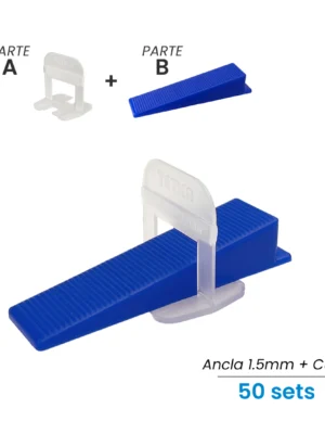 Set Niveladores de Cerámica con Cuñetas y Anclas - 1.5mm (50pcs)