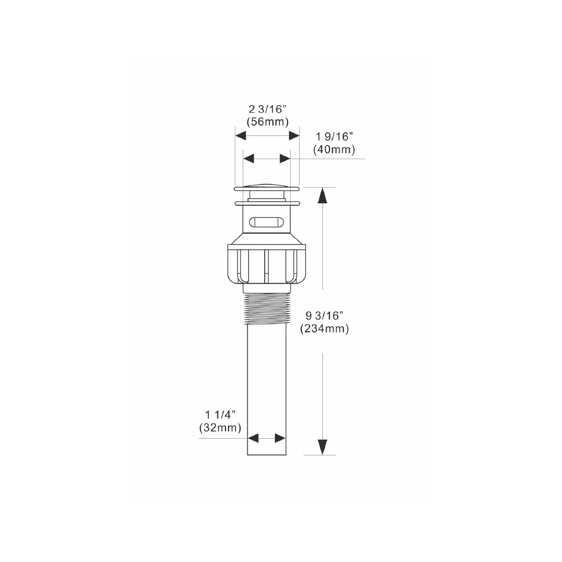 Desagüe con Guía Push para Lavamanos 1 1/4" - Imagen 2