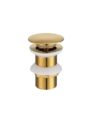 Desagüe Push Roscado Lavamanos en Latón sin Rebose - Dorado