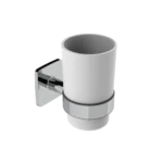 Portacepillos con Vaso de Cerámica Serie 111 - Cromado
