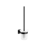Escobillero con Vaso de Vidrio Serie 111 - Negro Mate