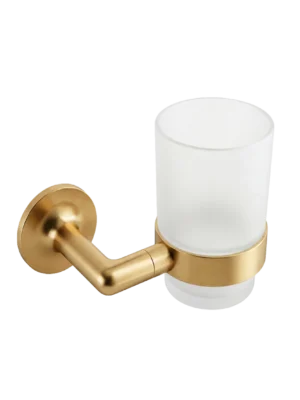 Portacepillos con Vaso de Vidrio Serie 227 - Dorado