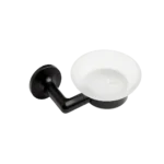 Jabonera con Plato de Vidrio Serie 227 - Negro Mate