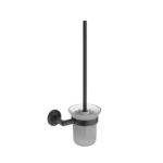 Escobillero con Vaso de Vidrio Serie 227 - Negro Mate